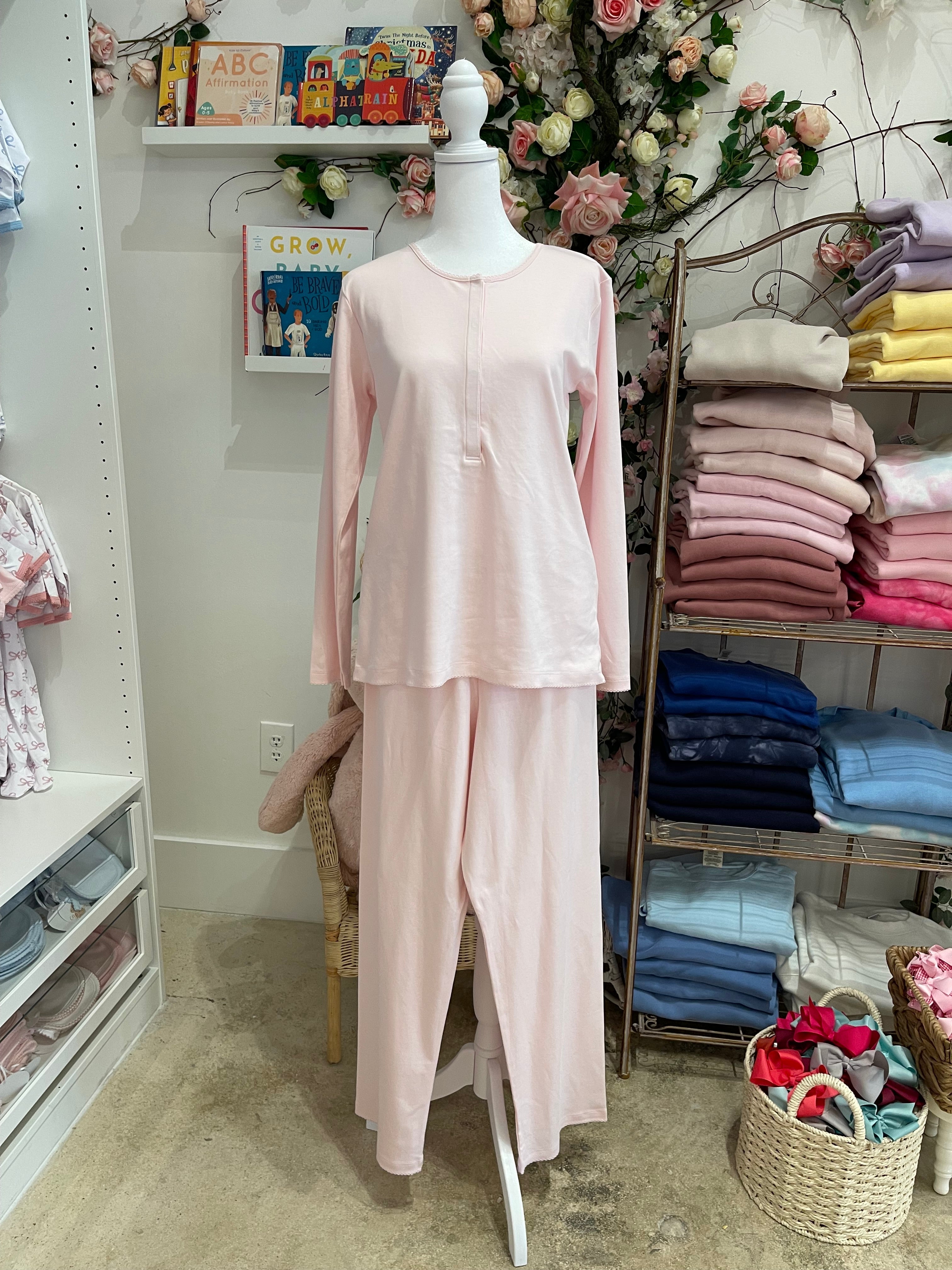 MARILYN 2 PIECE PAJAMA SET - BABY PINK