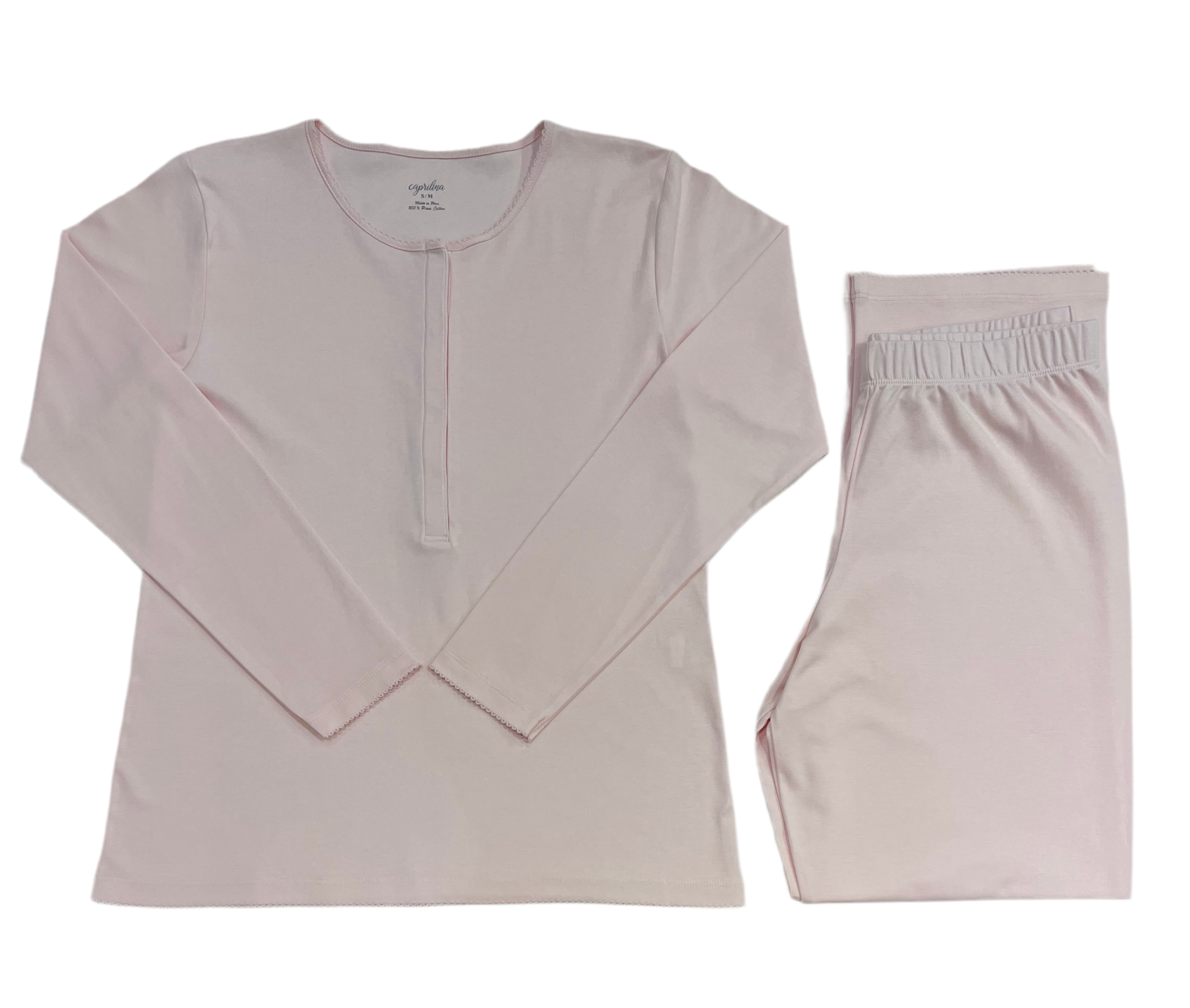 MARILYN 2 PIECE PAJAMA SET - BABY PINK