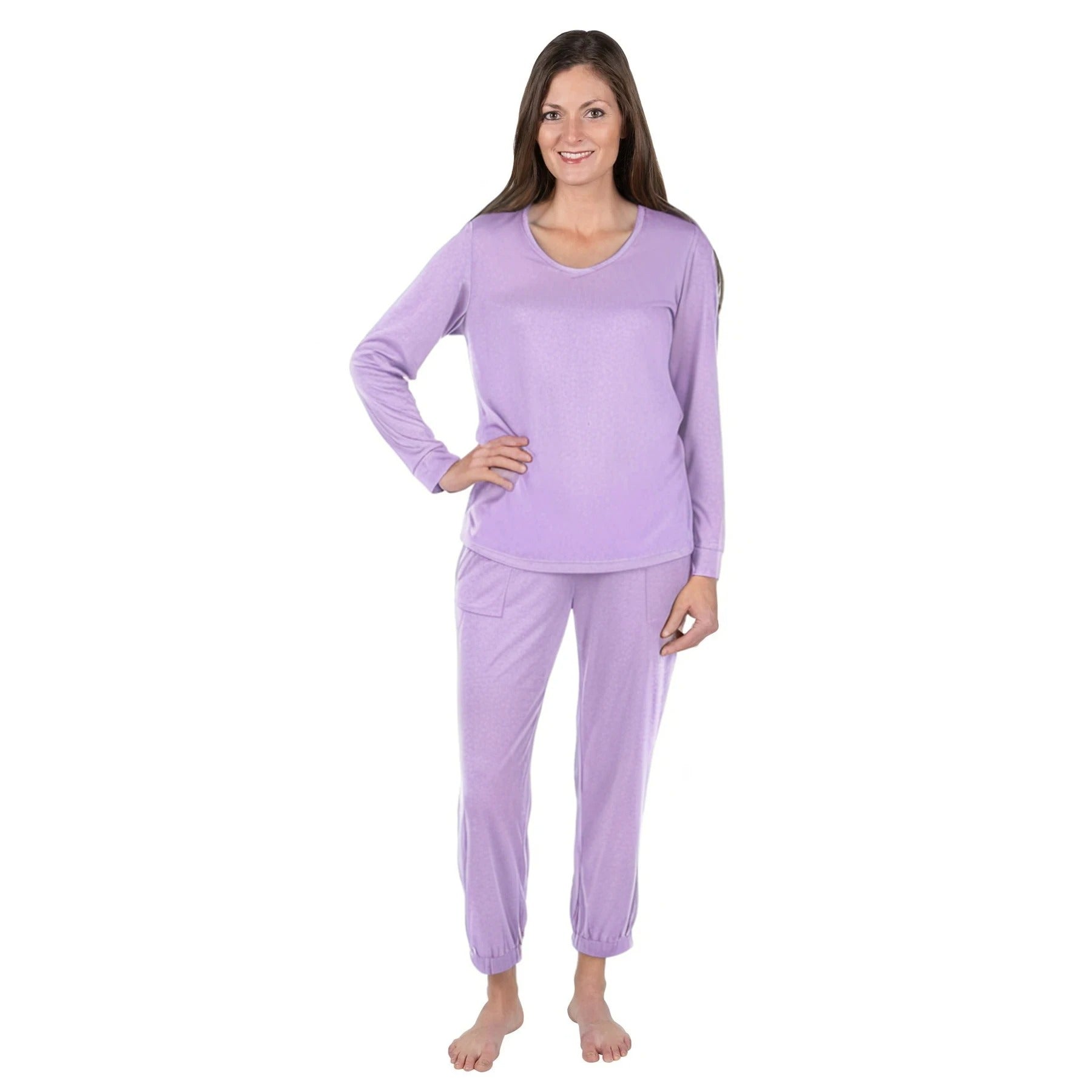 Women's Moisture Wicking Long Sleeve Cuffed Pajama Set