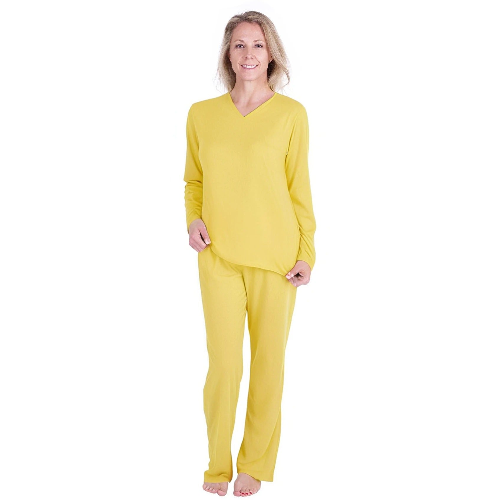 Women's Moisture Wicking Long Sleeve Drawstring Pant Pajama Set