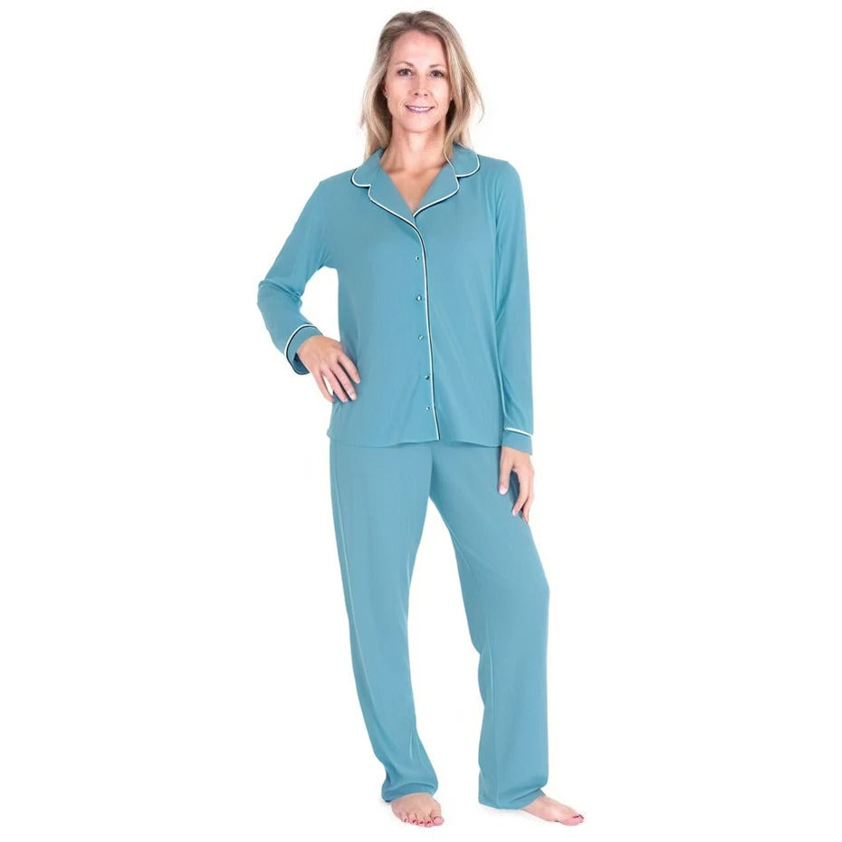 Women's Moisture Wicking Button Front Pajama Set