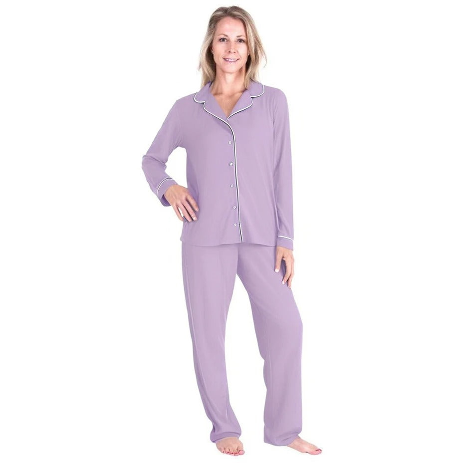 Women's Moisture Wicking Button Front Pajama Set