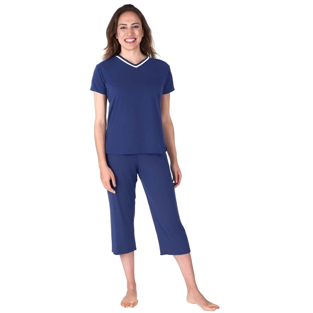 Women's Moisture Wicking V-Neck Capri Set