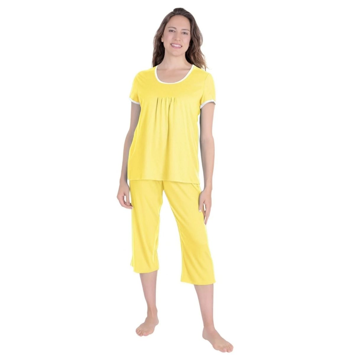 Women's Moisture Wicking Pleated T-Shirt Capri Set