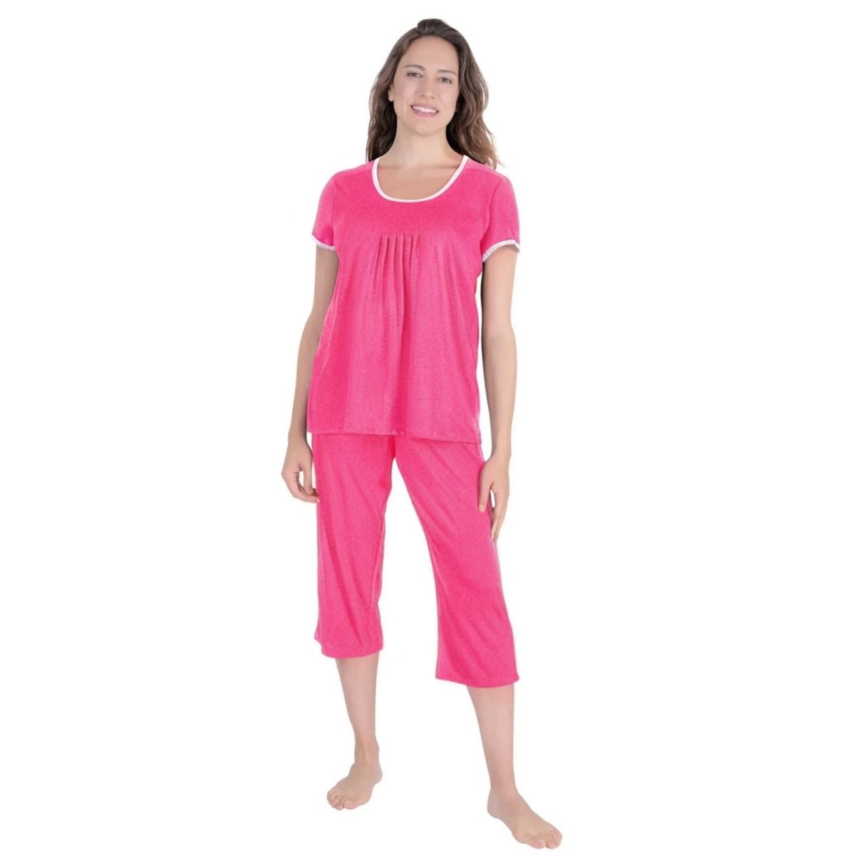 Women's Moisture Wicking Pleated T-Shirt Capri Set