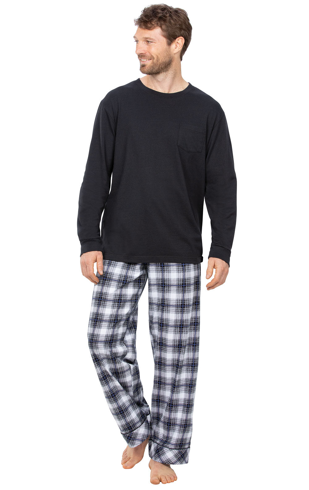 Plaid Long Sleeve Men's Pajamas