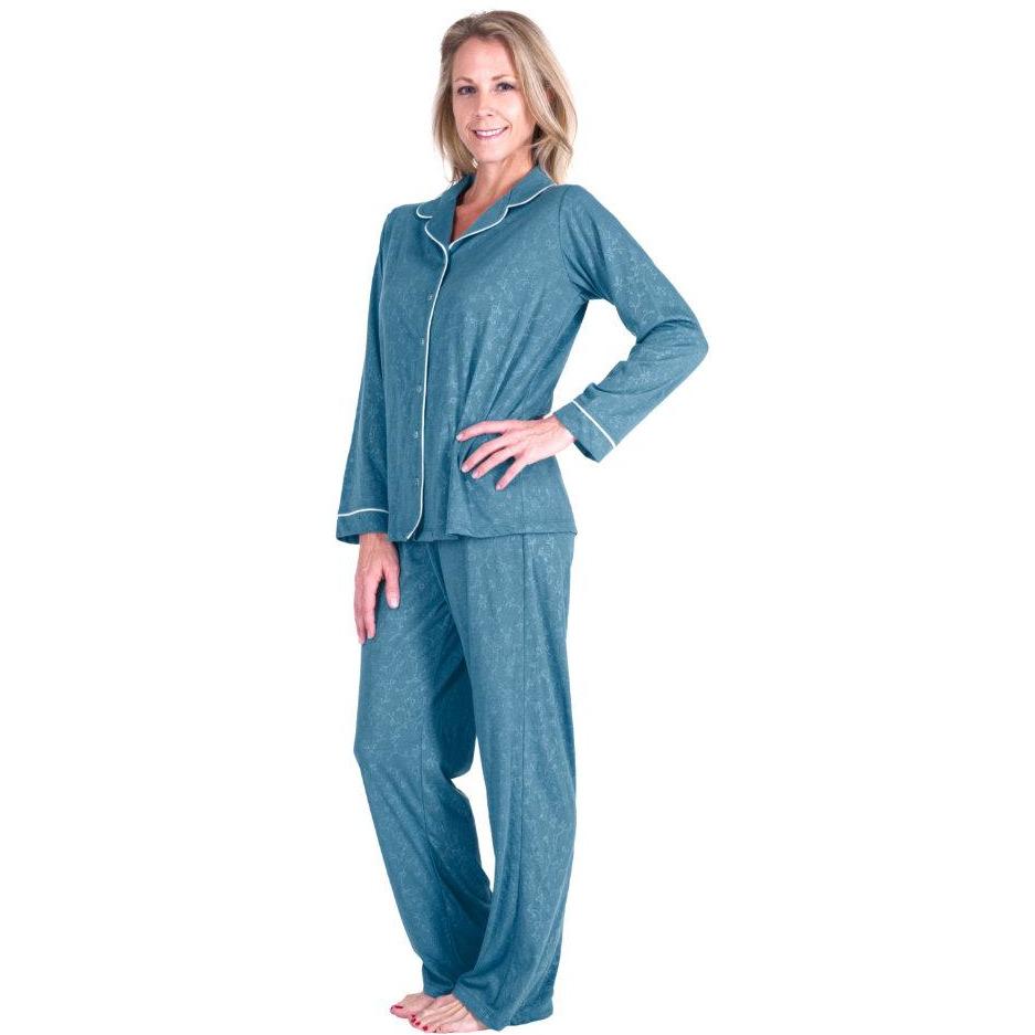 Women's Moisture Wicking Button Front Pajama Set