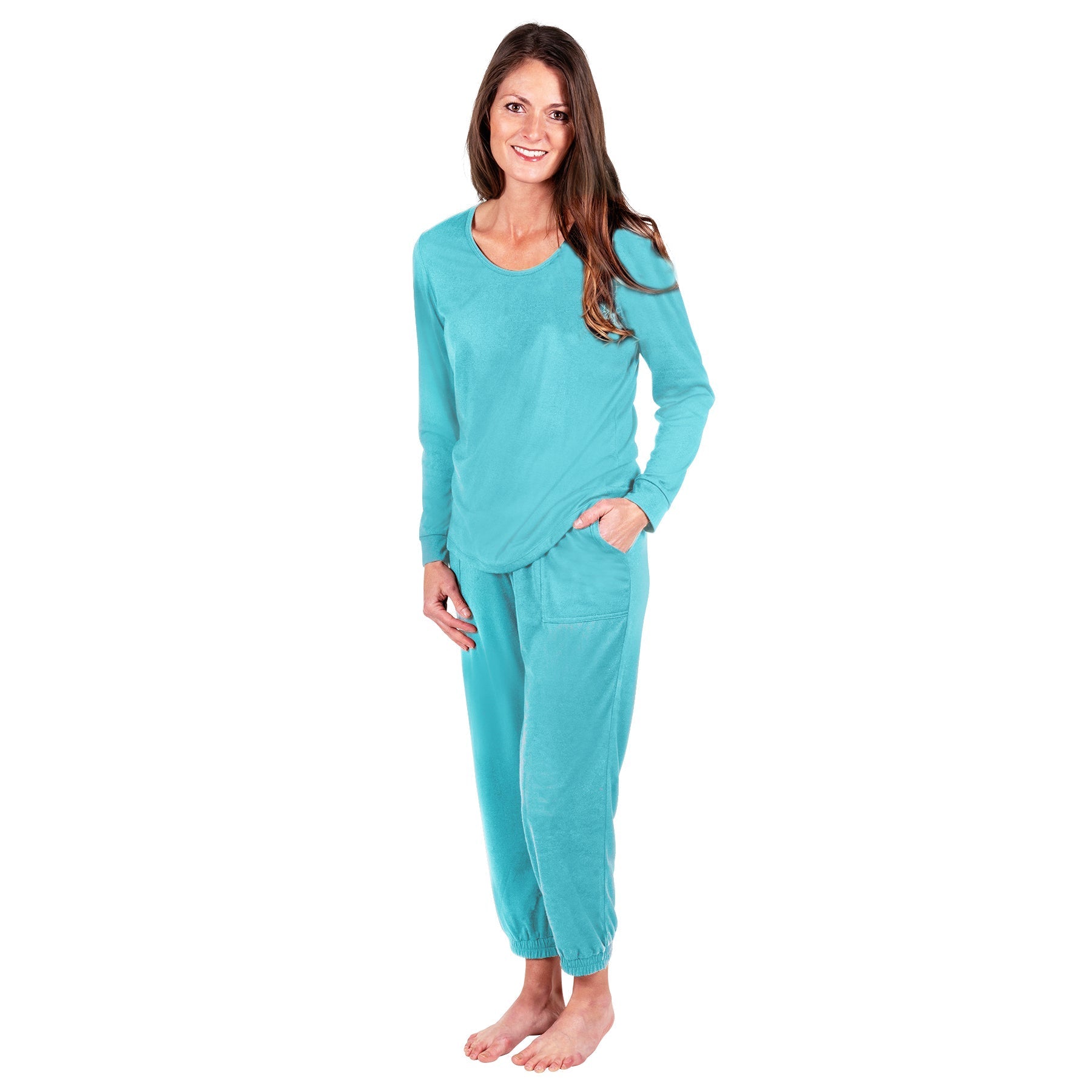 Women's Moisture Wicking Long Sleeve Cuffed Pajama Set