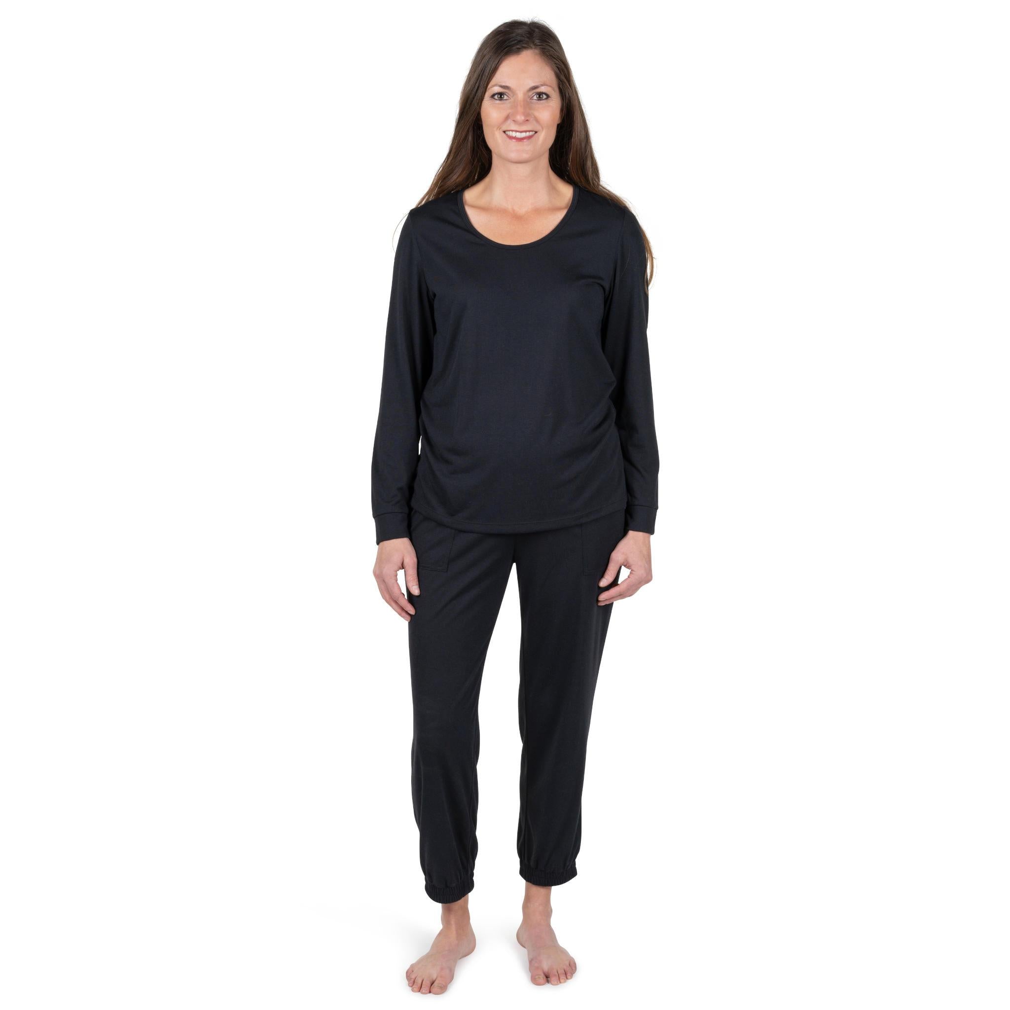 Women's Moisture Wicking Long Sleeve Cuffed Pajama Set
