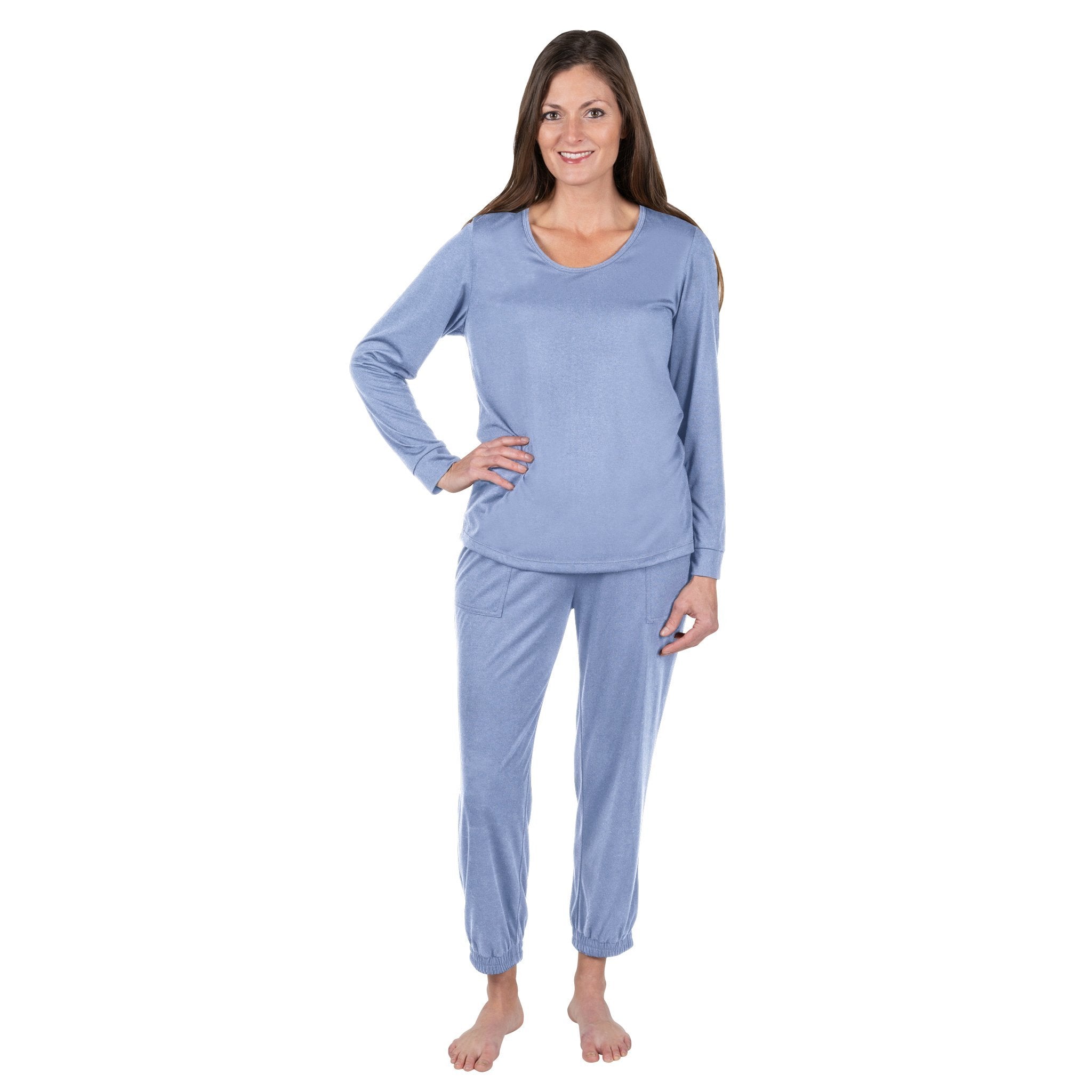 Women's Moisture Wicking Long Sleeve Cuffed Pajama Set