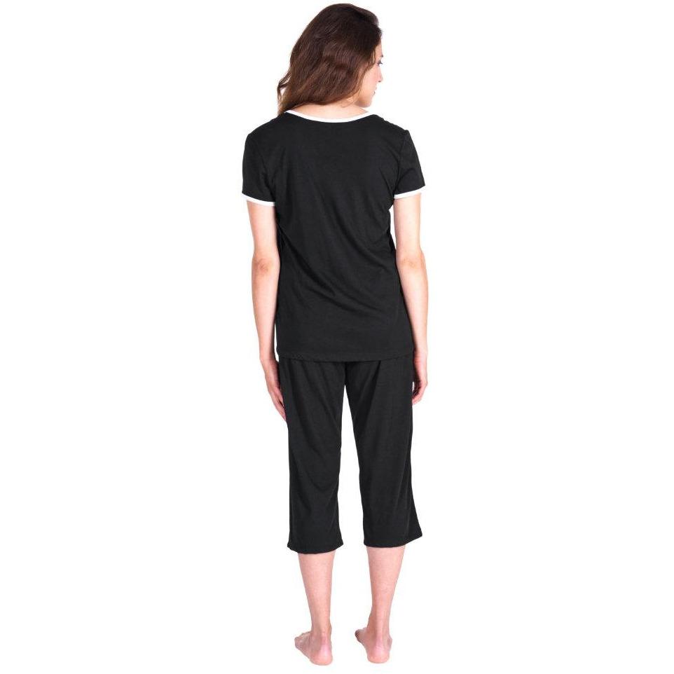 Women's Moisture Wicking Pleated T-Shirt Capri Set