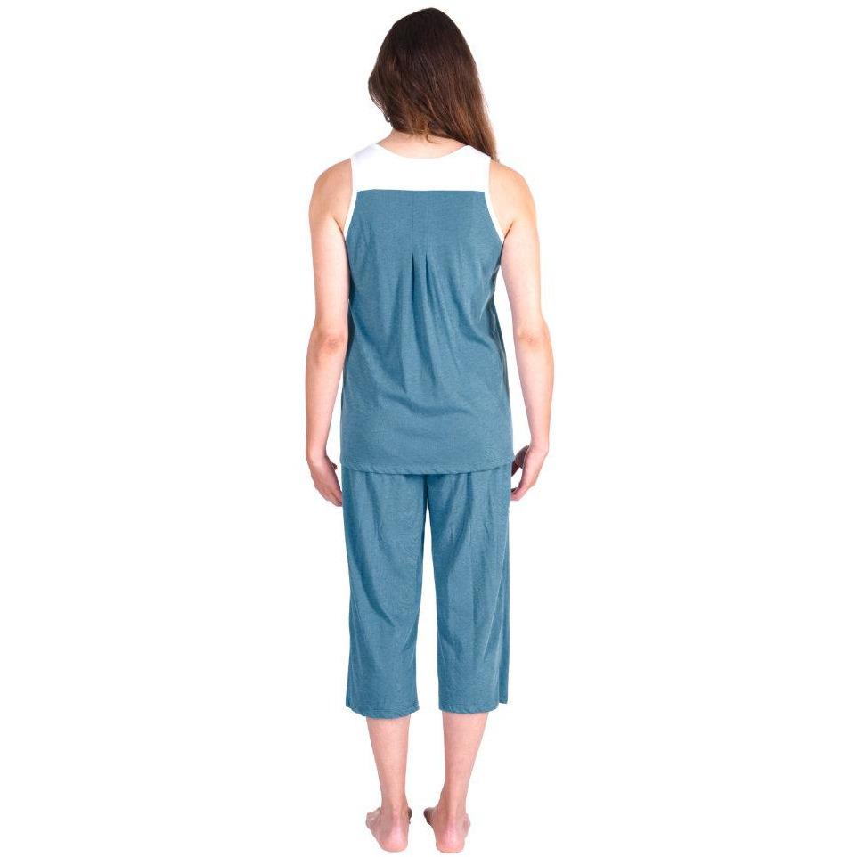 Women's Moisture Wicking Pleated Tank Capri Set