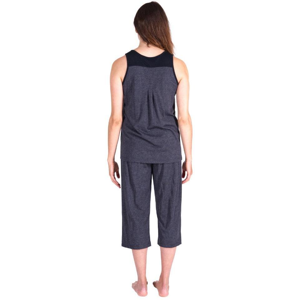 Women's Moisture Wicking Pleated Tank Capri Set
